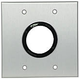 West Penn AL215BK 2 Gang Anodized Wall Plate with 2.00 Inch Grommet