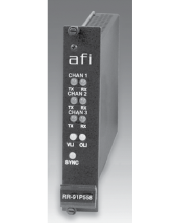 American Fibertek RR-91P58C 10 Bit Video / MPD Data & Audio Rack Card Rx 1310 / 1550nm 12dB 4Km Multi-mode 1 Fiber