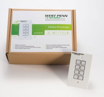 West Penn AV-IP-C8PG-WH 1G 8 Button IP Controller White, Pre Programmed
