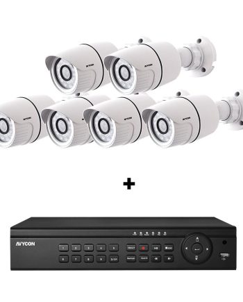 Avycon AVK-HN41B6-4T 8 Channel NVR, 4TB with 6 x 4MP H.265 Outdoor Bullet Cameras
