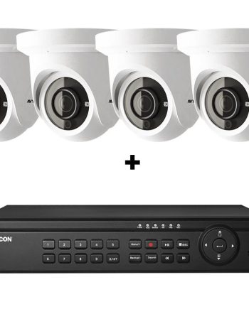 Avycon AVK-HN41E4-2T 4 Channel NVR, 2TB with 4 x 4MP H.265 Outdoor Eyeball Cameras