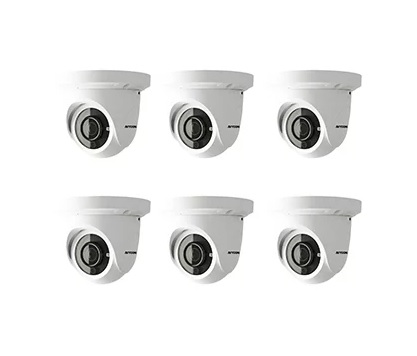 Avycon AVK-HN41E6-2T 8 Channel PoE 4K NVR, 2TB HDD with 6 x 4 Megapixel IR Turret Dome Cameras, 2.8mm Lens