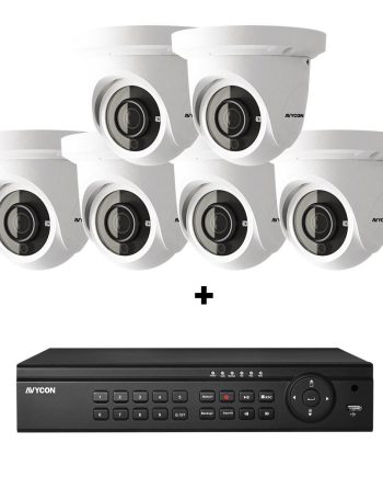 Avycon AVK-HN41E6-4T 8 Channel NVR, 4TB with 6 x 4MP H.265 Outdoor Eyeball Cameras