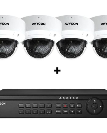 Avycon AVK-HN41V4-2T 4 Channel NVR, 2TB with 4 x 4MP H.265 Outdoor Dome Cameras
