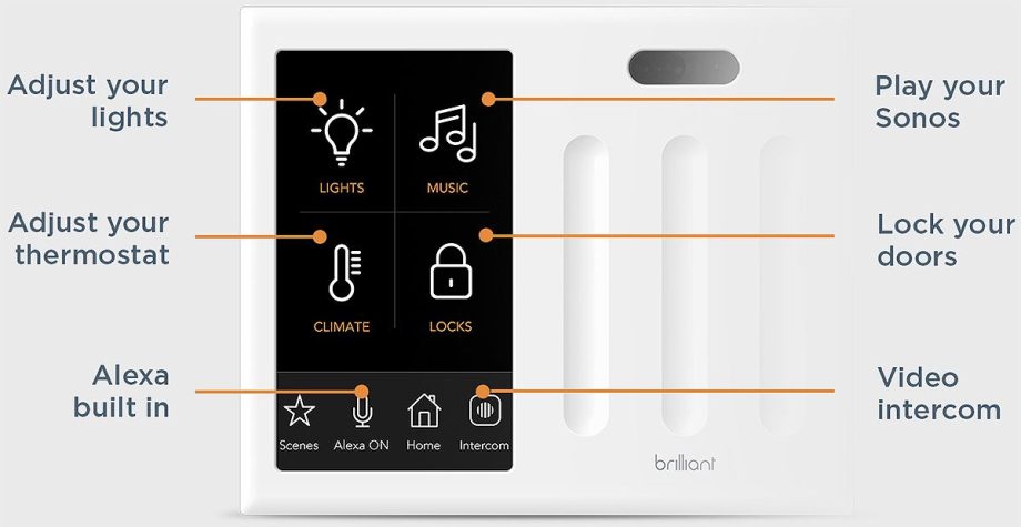 Brilliant BHA120US-WH3 Three Switch, Controls One Light + All Your Smart Devices, White