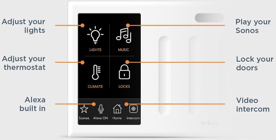 Brilliant BHA120US-WH4 Four Switch, Controls One Light + All Your Smart Devices, White