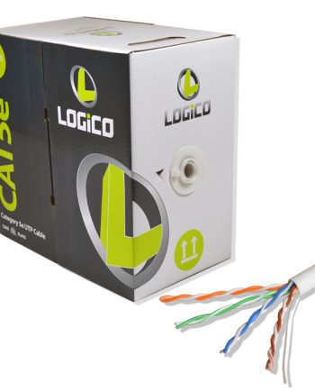 LOGICO C5EU2302 Cat5E UTP Cable 350Mhz 24Awg CMR Riser 1000Ft White