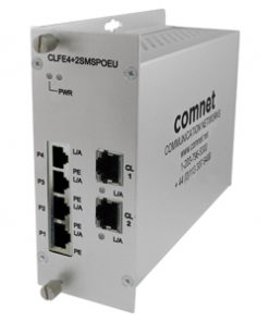 Comnet CLFE4+2SMSPOEU 10/100TX Drop/Insert/Repeat 4TX/2EX Self-Managed Ethernet Switch with PoE, UTP model
