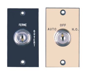 Camden Door Controls CM-160 Key Switch with Plastic Lamacoid (mini) Faceplate