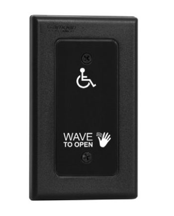 Camden Door Controls CM-324-42 Wired Touchless Switch, 1 Relay, Hand Icon, ‘Wave to Open’ Text and Wheelchair Symbol