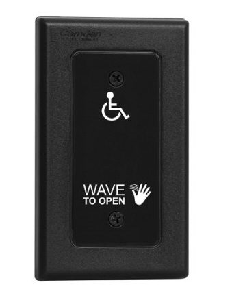 Camden Door Controls CM-325-42 Wired ‘Short Range’ Touchless Switch, 1 Relay, Hand Icon, ‘Wave to Open’ Text and Wheelchair Symbol