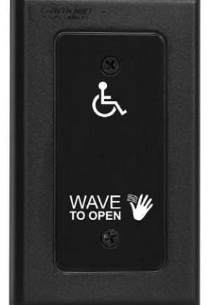 Camden Door Controls CM-330-42 Battery Powered, Wireless Touchless Switch, Hand Icon, ‘Wave to Open’ Text and Wheelchair Symbol