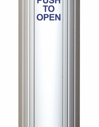 Camden Door Controls CM-7536-4 36″ Long Column(tm) Push Plate Switch, ‘WHEELCHAIR’ Symbol and ‘PUSH TO OPEN’