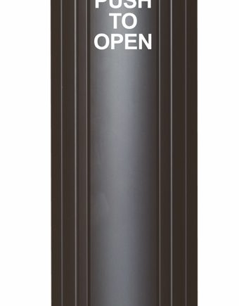 Camden Door Controls CM-7536-4BRZ 36″ Long Column(tm) Push Plate Switch, ‘WHEELCHAIR’ Symbol and ‘PUSH TO OPEN’, Dark Bronze Finish
