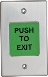Camden Door Controls CM-9700U Switch with 3 English and Spanish Labels (‘Push to Exit’, Empuje Para Abrir, Wheelchair Symbol)