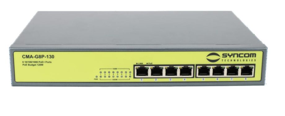Syncom CMA-G8P-130 8 Port Gigabit Ethernet PoE Switch