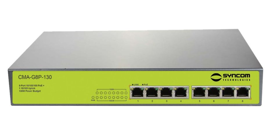 Syncom CMA-G8P-250 8 Port Gigabit Ethernet PoE Switch