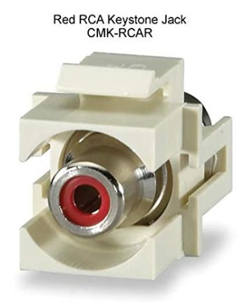 West Penn CMK-RCAR-WH RCA Red Feed-Thru Keystone Connector Module, White, 10 Pack