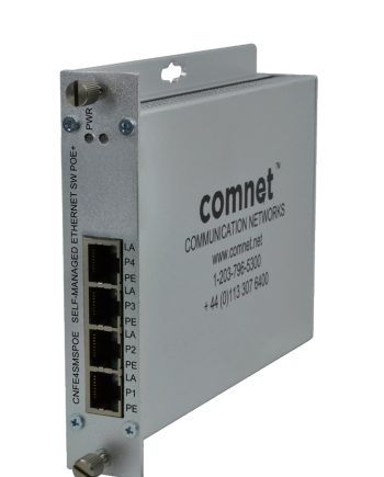 Comnet CNFE4SMSPOE-1224DC 4 Port Self-Managed Switch, 10/100 Mbps Ethernet
