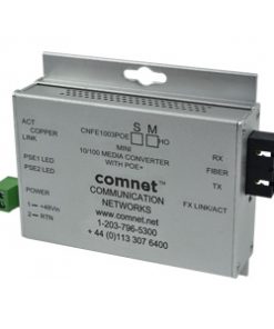 Comnet CNFESFPMCPoE30/m Industrially Hardened 100Mbps Media Converter with 48V POE, 30W
