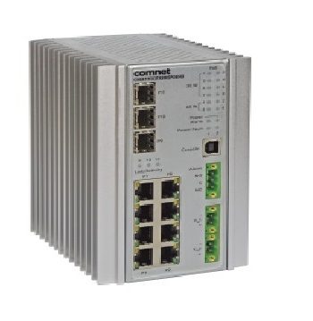 Comnet CNGE11FX3TX8MSPoE-24 Environmentally Hardened Managed Layer 2 + Ethernet Switch 3 SFP + 8 Electrical Ports with Optional 30 Watt PoE