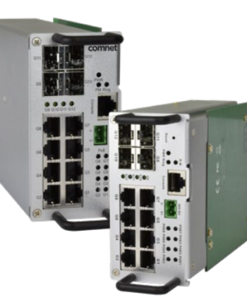 Comnet CNGE12FX4TX8MSPOE-TS Traffic Detector Rack Industrially Hardened Managed Switch with (8) 10/100/1000Base-TX & (4) 100/1000Base-FX Ports & PoE+