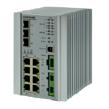 Comnet CNGE3FE8MSPoE-24 Industrially Hardened 11 Port Managed Ethernet Switch, 12-24 VDC Input