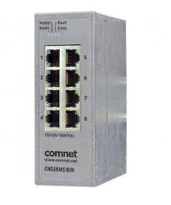 Comnet CNGE8MS-DIN  8-Port 10/100/1000Mbps Hardened Managed Ethernet Switch