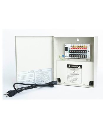 Cantek CT-W-12VDC-9P-5A-UL 12VDC 5 Amps 9 PTC Output CCTV Distributed Power Supply
