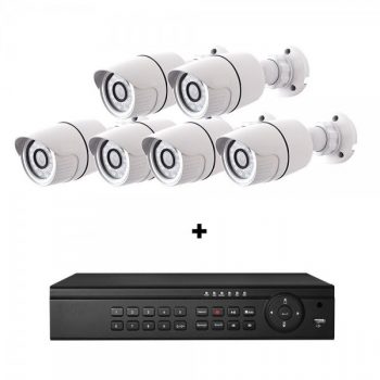 Cantek Plus CTPK-NH41B6-4T 8 Channel NVR, 4TB with 6 x 4MP H.265 Outdoor Bullet Cameras