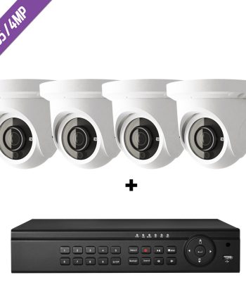 Cantek Plus CTPK-NH41E4-2T 4 Channel NVR, 2TB with 4 x 4MP H.265 Outdoor Eyeball Cameras