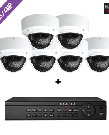 Cantek Plus CTPK-NH41V6-4T  8 Channel NVR, 2TB with 6 x 4MP H.265 Outdoor Dome Cameras