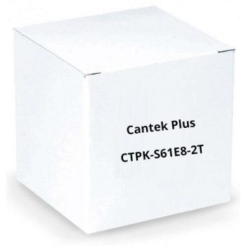 Cantek Plus CTPK-S61E8-2T 8 Camera Package 720P (1.3MP) HD-SDI Value Bundle with 8 Eyeball Cameras and 8CH DVR including 2TB HDD, Grey