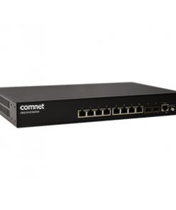 Comnet CWGE10FX2TX8MSPoE Commercial Grade 10 Port Gigabit Managed Ethernet Switch with 30 W PoE+
