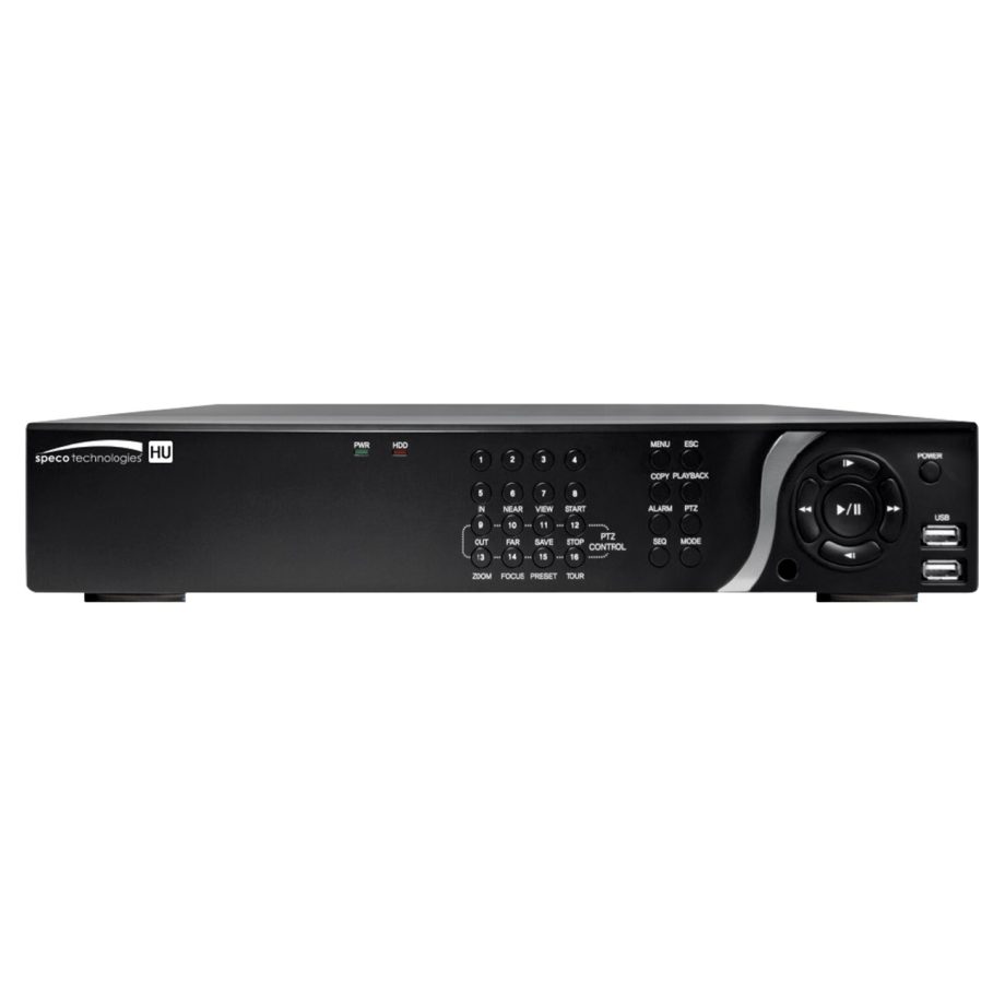 Speco D16HU12TB 16 Channel 4K IP, HD-TVI Hybrid Video Recorder, 12TB