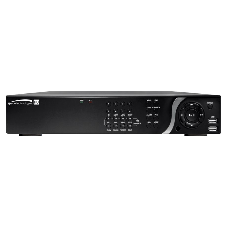 Speco D16HU16TB 16 Channel 4K IP, HD-TVI Hybrid Video Recorder, 16TB