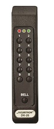Securitron DK-26PBK Digital Keypad Pad, Narrow Stile, Black Anodized