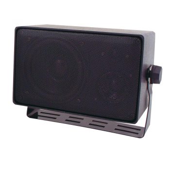 Speco DMS3TS Indoor/Outdoor 3 Way Speakers w/ Transformer, Black