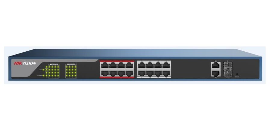 Hikvision DS-3E1318P-E Web-managed PoE Switch, 16 Port