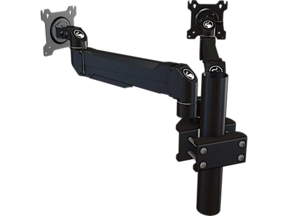 Crimson DSA21P Single Link Dual Monitor Desktop Arm with Pole / Racking, Black