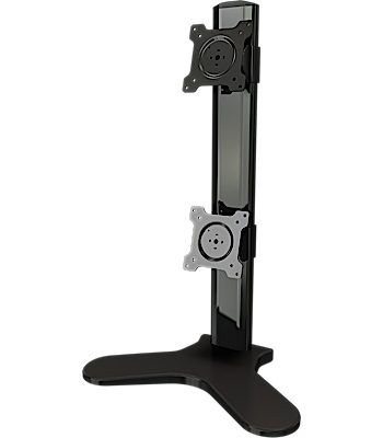 Crimson DSV2 Dual Monitor Desktop Stand, Vertical, Black