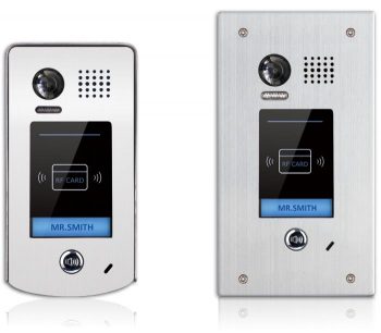NY Wholesale Intercom DT601F-ID-FE One Button Flush Mount Panel with Card/Fob Reader, Fish Eye Lens