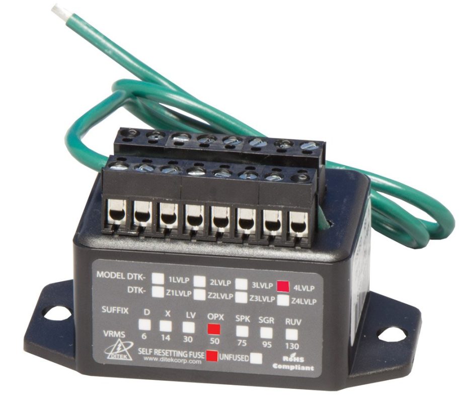 Ditek DTK-4LVLPSCPOPX Voice, Data and Signaling Circuit Surge Protection