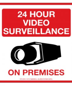 Maxwell DTV-206 Video Monitoring Decal – 4 x 4 -Red & Black (100 pk)
