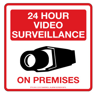 Maxwell DTV-206-1 Video Monitoring Decal – 4 x 4 -Red & Black (Single Piece)