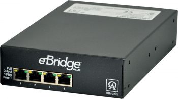 Altronix EBRIDGE4SPT EoC 4 Port Transceiver/Switch, 100Mbps, Enables 4 IP Devices Over Single Coax, Requires eBridge100SPR Transceiver