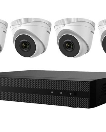 Hikvision EKI-Q41T24 Kit Includes Four 2 Megapixel Outdoor Turret Cameras, 2.8mm Lens with One 4 Channel NVR with PoE, 1TB