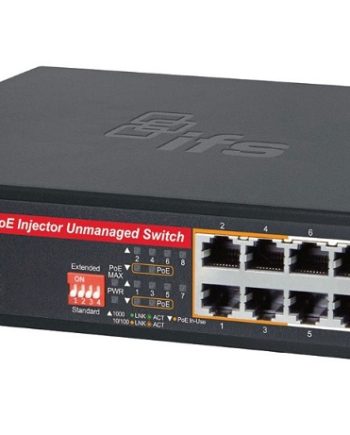 GE Security Interlogix ES3002-4P-4T 8 port Gigabit Ethernet with 4 port PoE PLUS Injector Unmanaged Switch