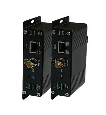 American Fibertek ET1100CPp-T Transmitter of 10/100Base-TX (PoE+) Ethernet Over Coaxial with PoC