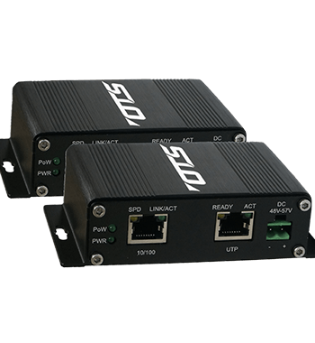 American Fibertek ET1100UPp-R Receiver of 10/100Base-TX (PoE+) Ethernet Over UTP with PoW
